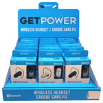 Countertop Display of 18 GetPower® Bluetooth® Wireless Headsets