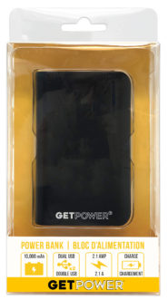 6000mAh Black Power Bank 2.1Amp Dual USB