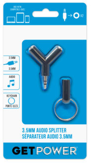 GetPower® 3.5mm Audio Splitter Keychain